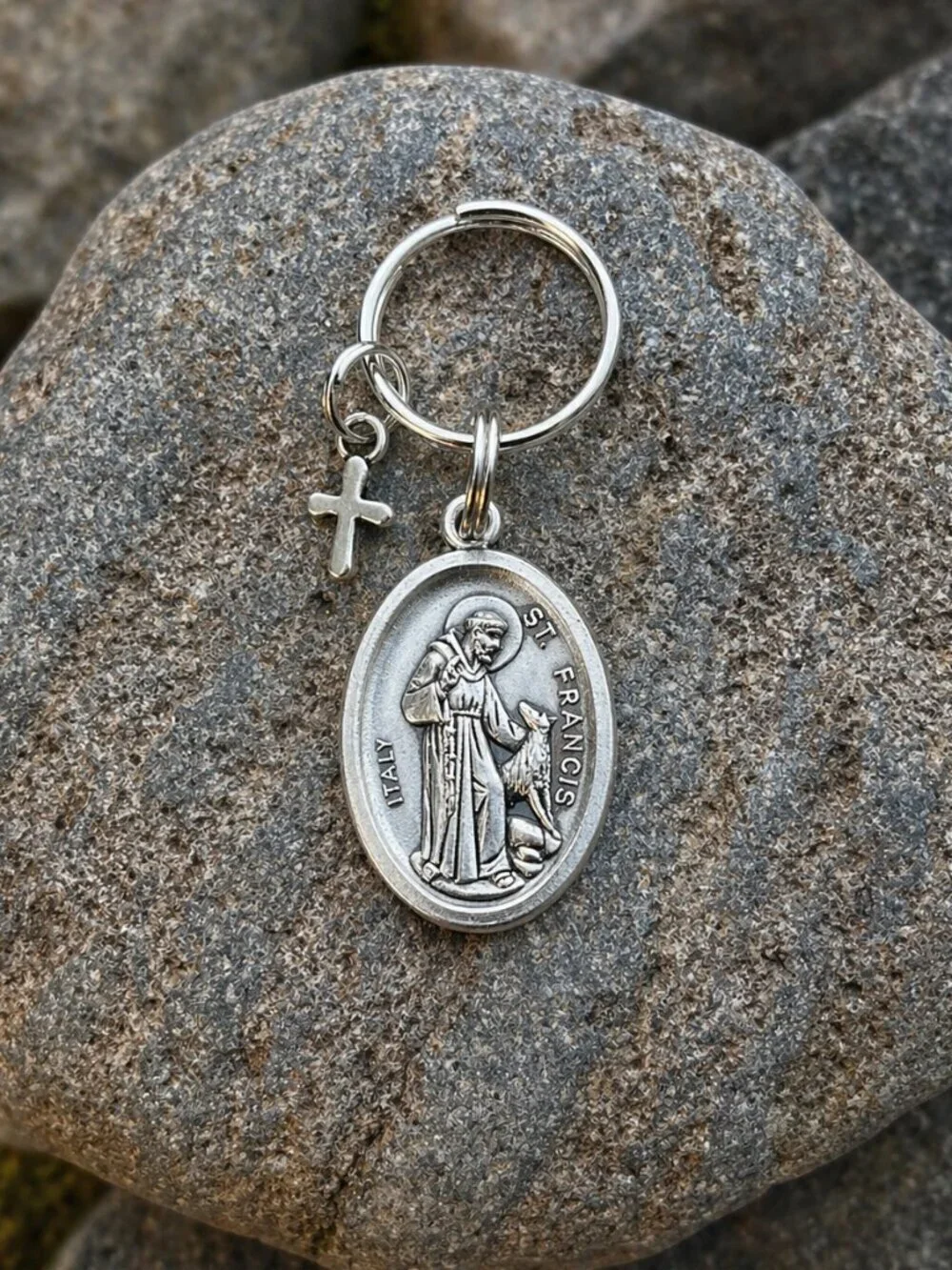 St. Francis Pet Collar Medal Dog Tag Silver | Handmade